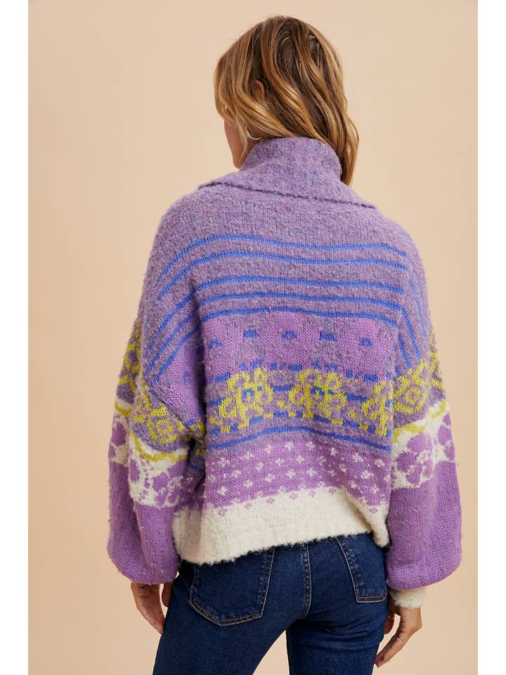 In Loom - Wholesale Knit Sweater - Women's - MULTI COLORED KNITTED TURTLENECK