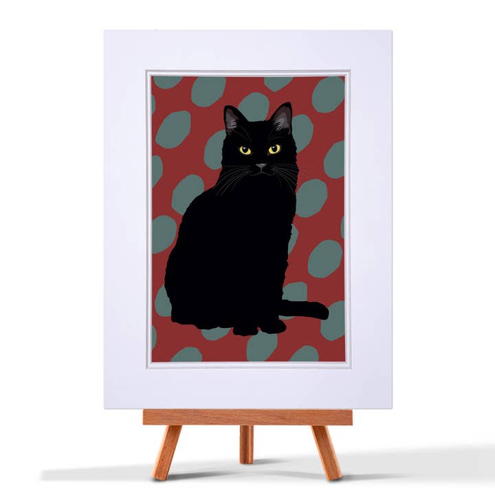 Black Cat Print for wholesale by Leslie Gerry