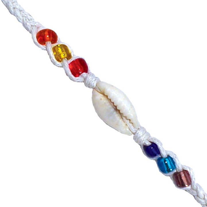 BR Linen Wishlet/Cowry~Multi-25 for wholesale by World End Imports Jewelry & Gifts