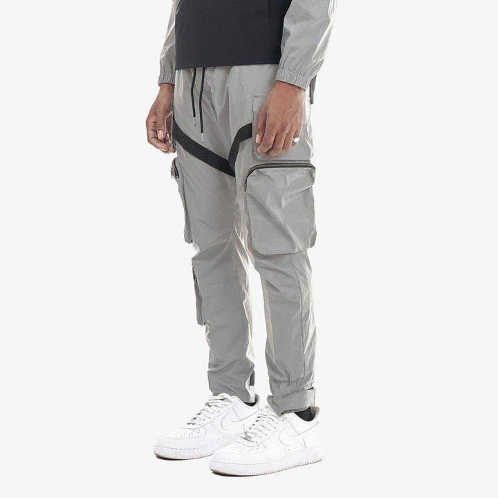 V5. SILVER 3M PANTS W/ STRAPS for wholesale by Copper Rivet