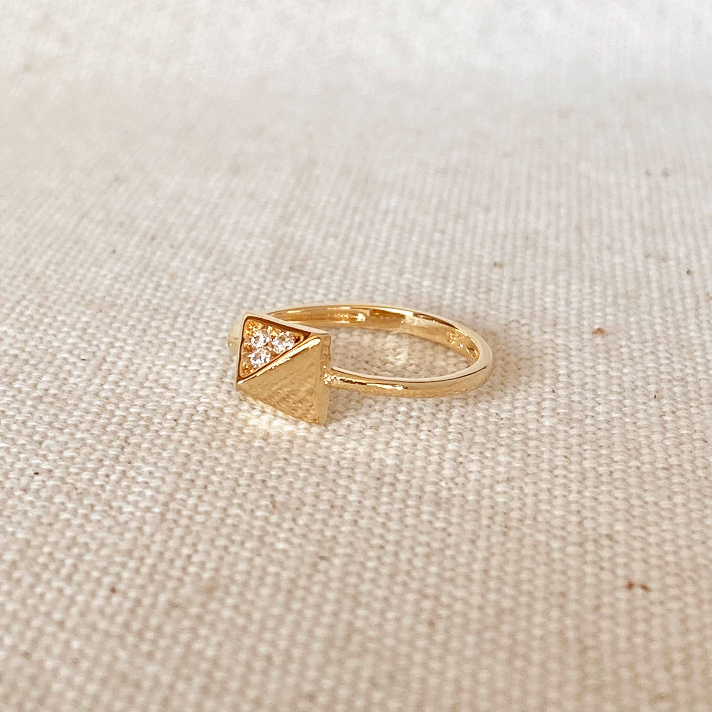 GoldFi - Wholesale Multi-Stone Ring - 18k Gold Filled Pyramid Ring0