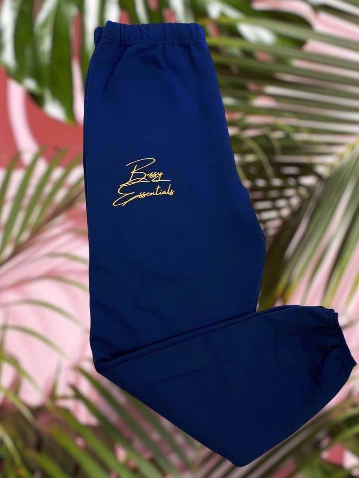 Pantaloni sportivi a vita alta Bossy Essentials Navy per la vendita all'ingrosso da parte di Bossy Essentials