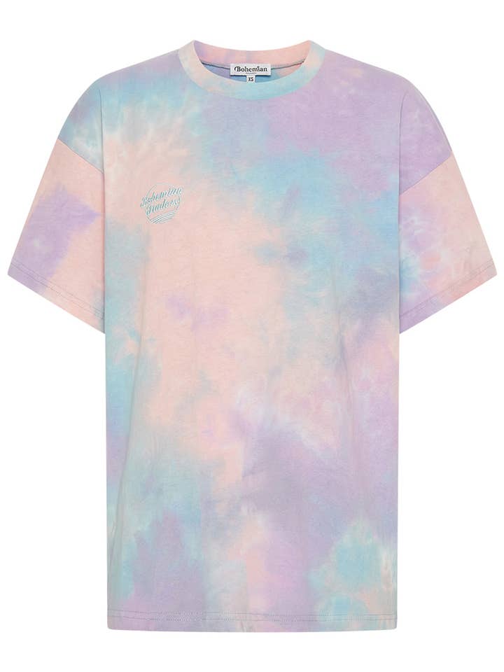 Oversized Tee In Multi Tie Dye for wholesale by Bohemian Traders
