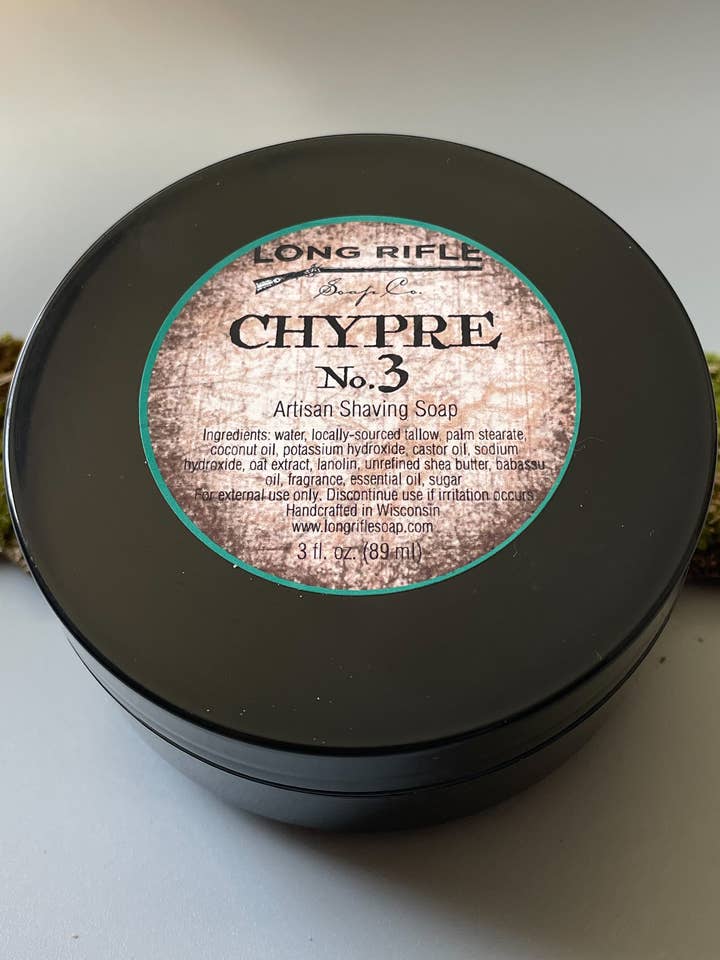 Shaving Soap - Chypre No. 3 - Men's Grooming for wholesale by Long Rifle Soap Company