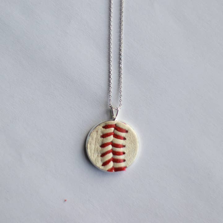 Baseball Seam Dainty Chain Pendant Necklace for wholesale by Baseball Seams Co.