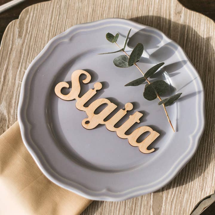 Woodinout - Wholesale Place Card / Place Holder - Wedding favor tags, Seating chart name tags,1