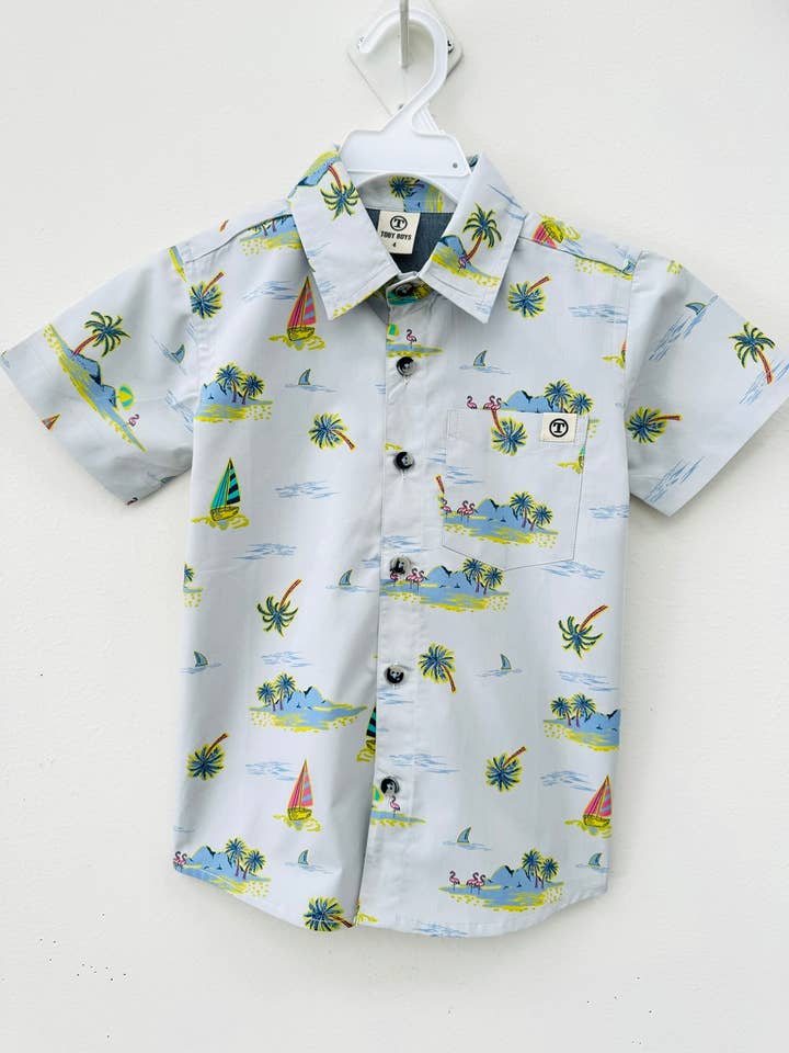 Boys Shirt_Printed Button down shirt for wholesale by JJ BEBE LAND