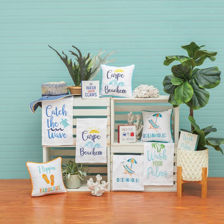 Pinch.Peel.Eat.Repeat Block Shelf Sitter for wholesale by C&F Home