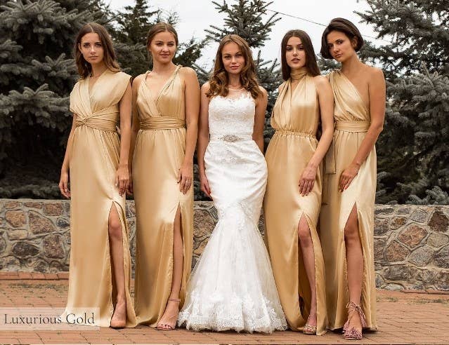 IDENTITY LINGERIE - Vendita all'ingrosso Abito da sera - Donna - Abiti da damigella in raso di seta, multiuso, abito infinito per ospiti3