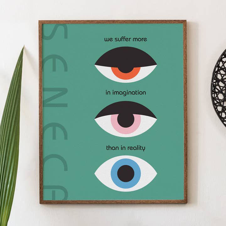 Lámina artística Suffering - Séneca - Filosofía estoica para venta al por mayor de Typeset Studio