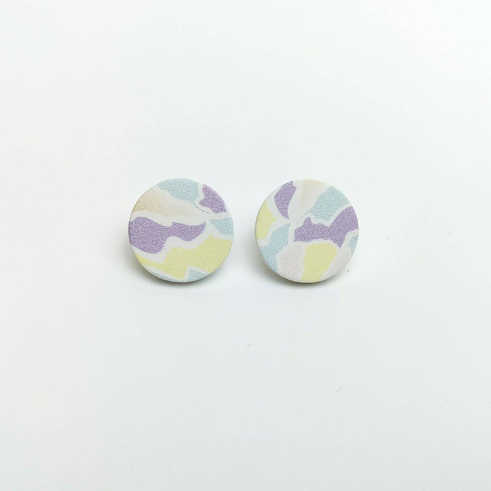 Sparkle Being - Wholesale Stud/post earrings - Round Pastel Mosaic Stud Earrings2