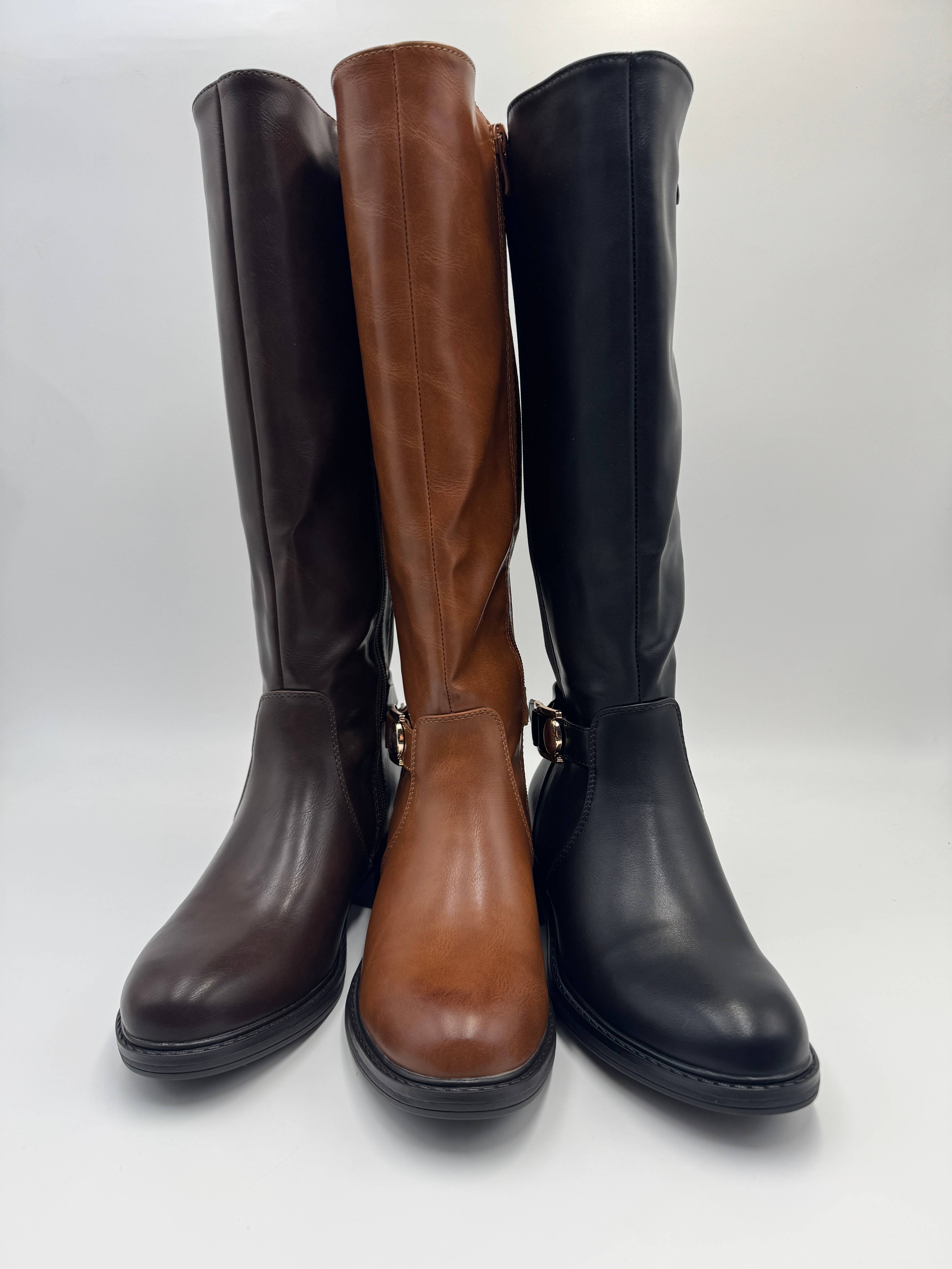 Rentoes – wholesale Boots – Women’s – Women’s Knee High Faux Leather Boots with Side Zipper2