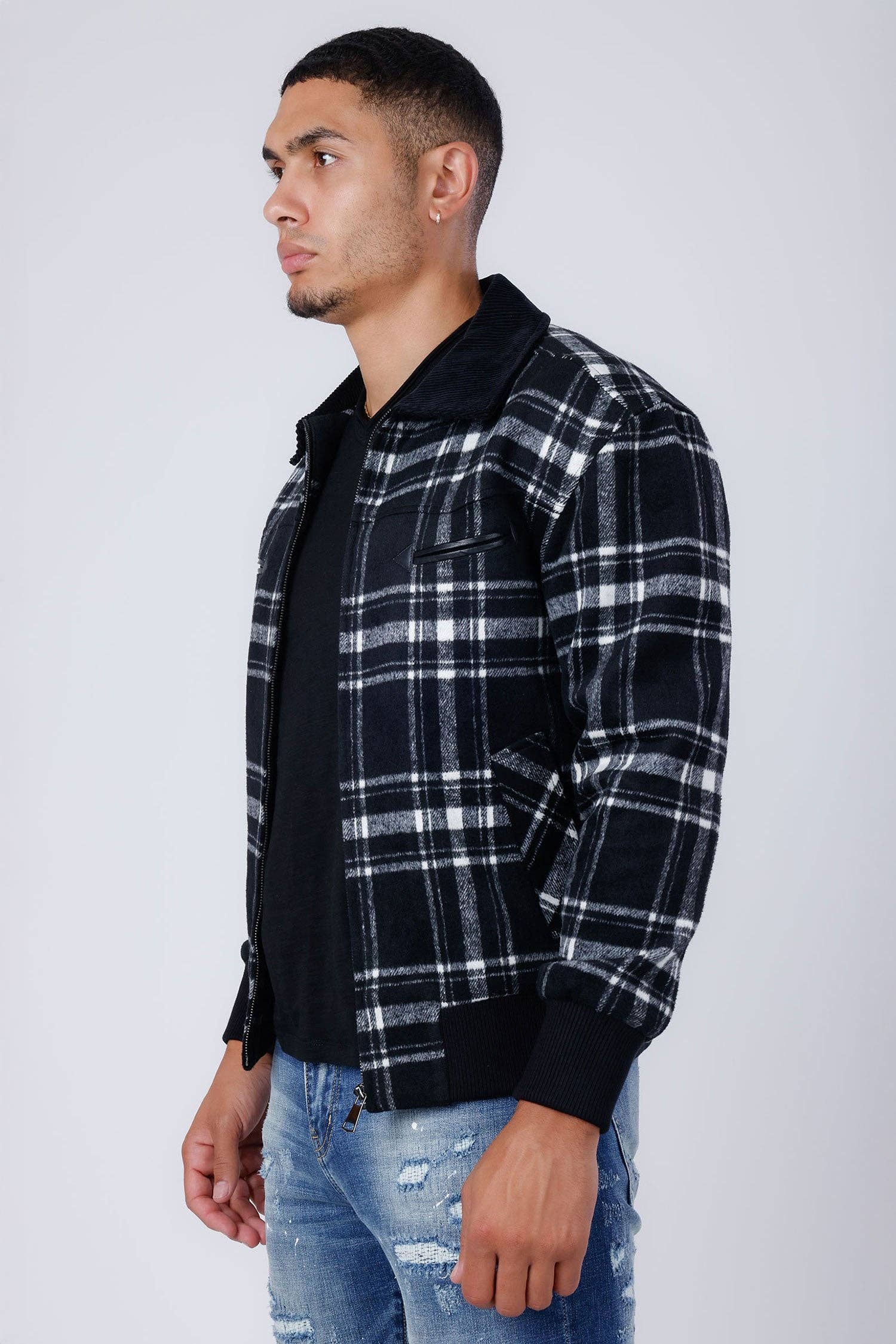 BARABAS - Venta al por mayor Chaqueta - Hombre -  Chaqueta bomber de invierno de lana a cuadros para hombre 4BH912