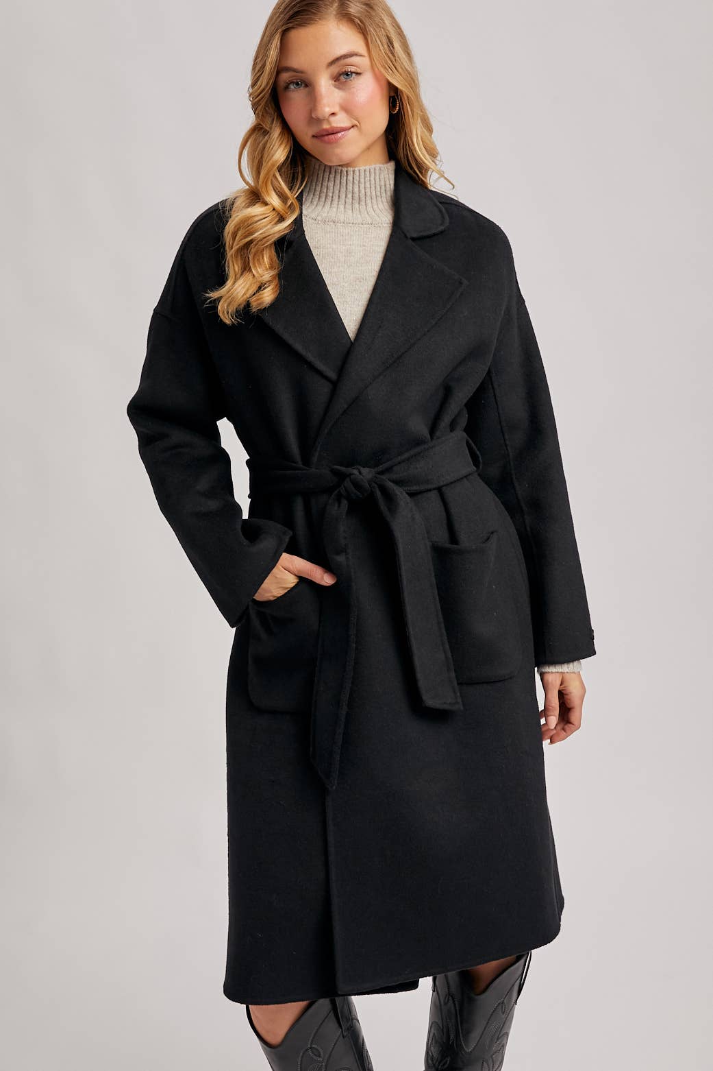 Bluivy - Wholesale Coat - Women's - HANDMADE BELTED LONGLINE COAT0
