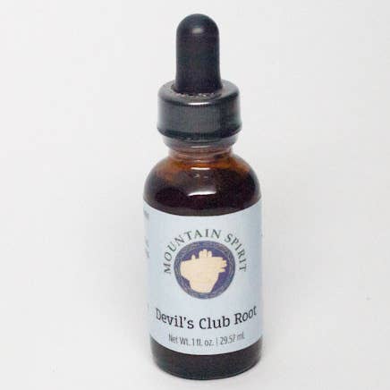 Teinture de racine Devil's Club pour la vente par Mountain Spirit Herbals LLC.