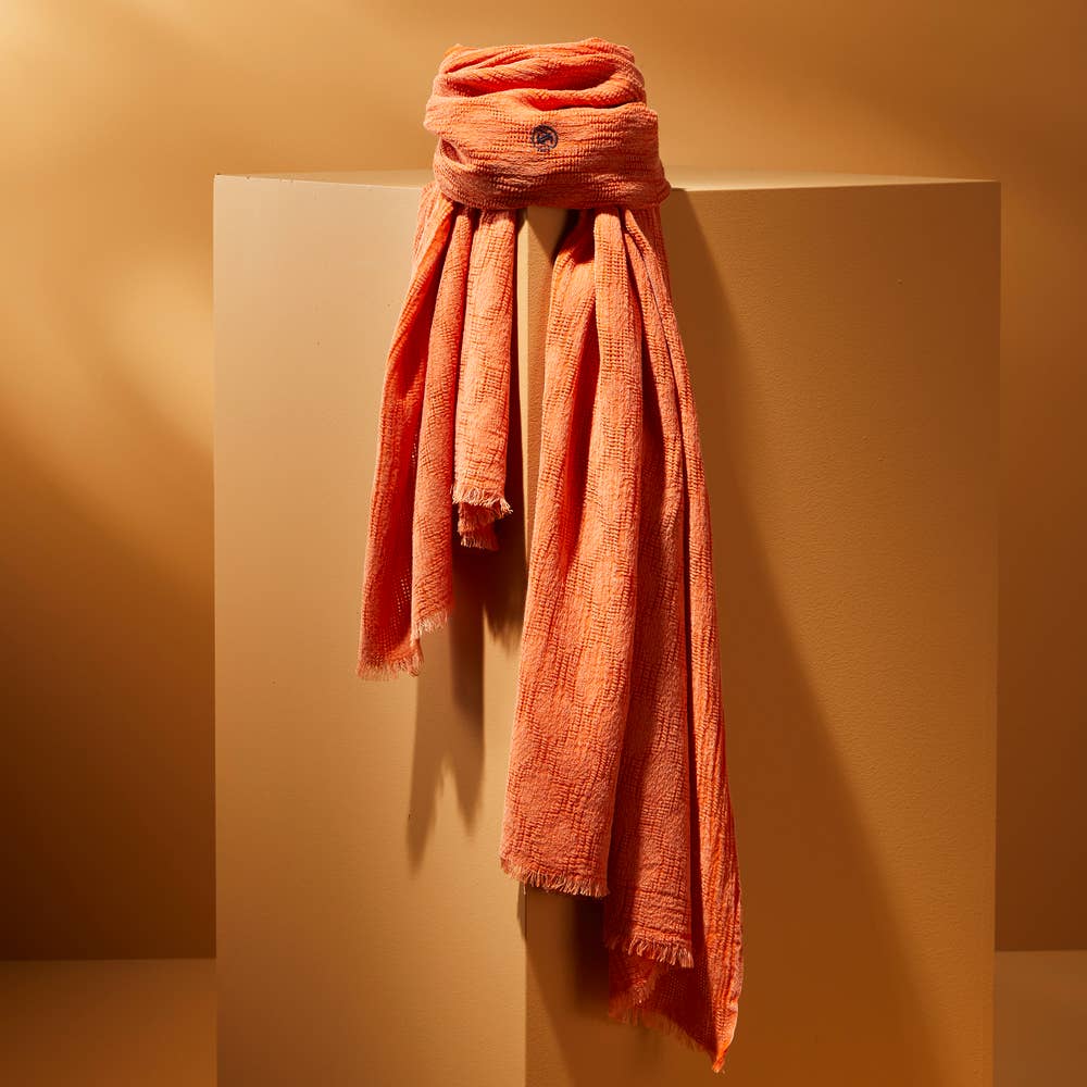 AV08 PARIS - Wholesale Scarf - Men's - MOJAVE MEN'S SCARF — FADED ORANGE IN ORGANIC COTTON1