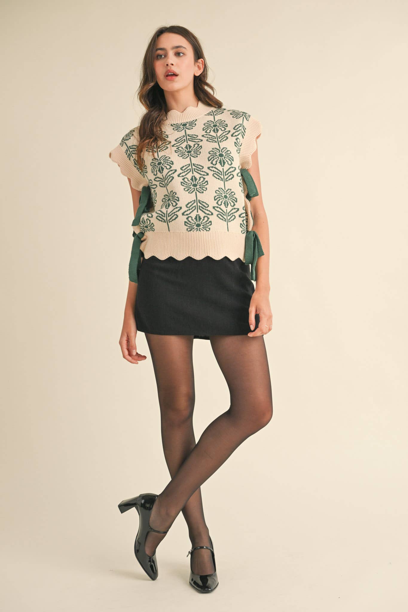 &MERCI – wholesale Tröjväst – Dam – MOCKNECK BLOMMIG TRÖJVÄST MSW1074326