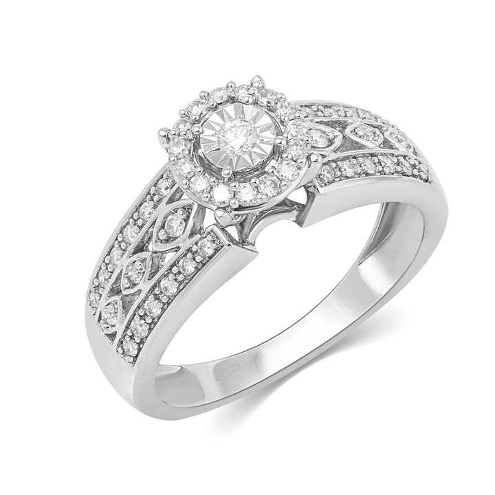 Fifth and Fine - Wholesale Jewelry Set - 1/2CT TW Diamond Trio Bridal Set in 10KT White Gold