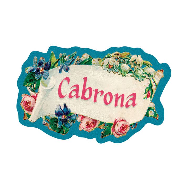 Cabrona Vintage Vinyl Sticker for wholesale by Erica Alfaro Designs