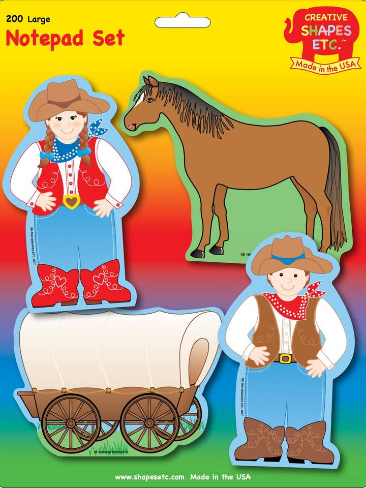 Large Notepad Set - Western for wholesale by Creative Shapes Etc.