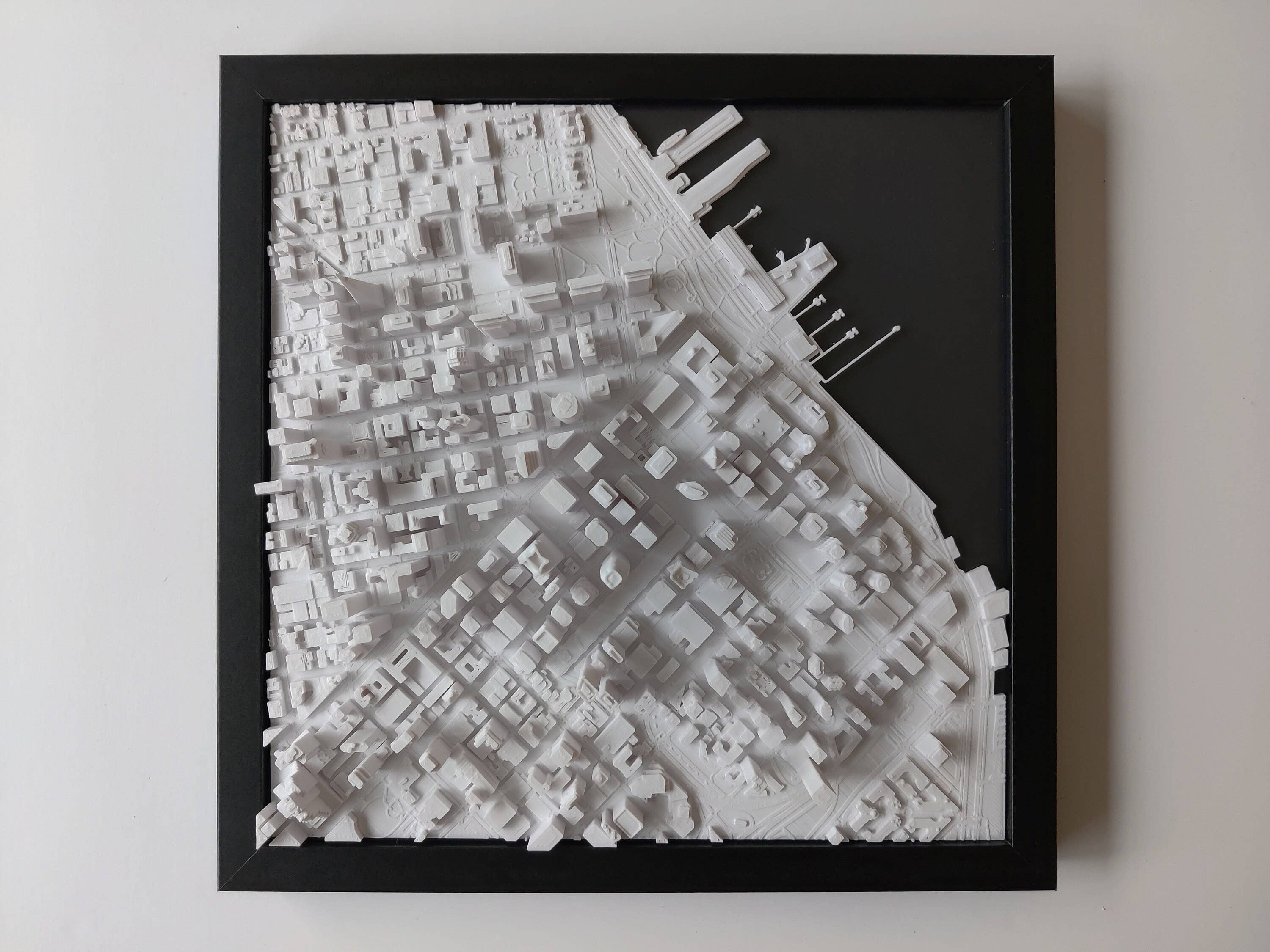 Micropolitan - Vente Cartes - Carte de la ville 3D de San Francisco | Art mural, décoration d'intérieur pour le bureau6