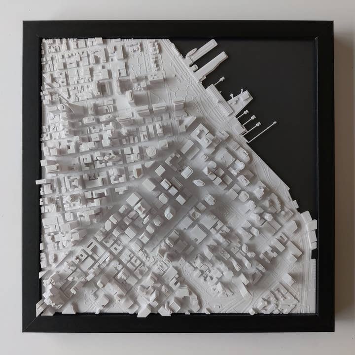 Micropolitan - Vente Cartes - Carte de la ville 3D de San Francisco | Art mural, décoration d'intérieur pour le bureau6