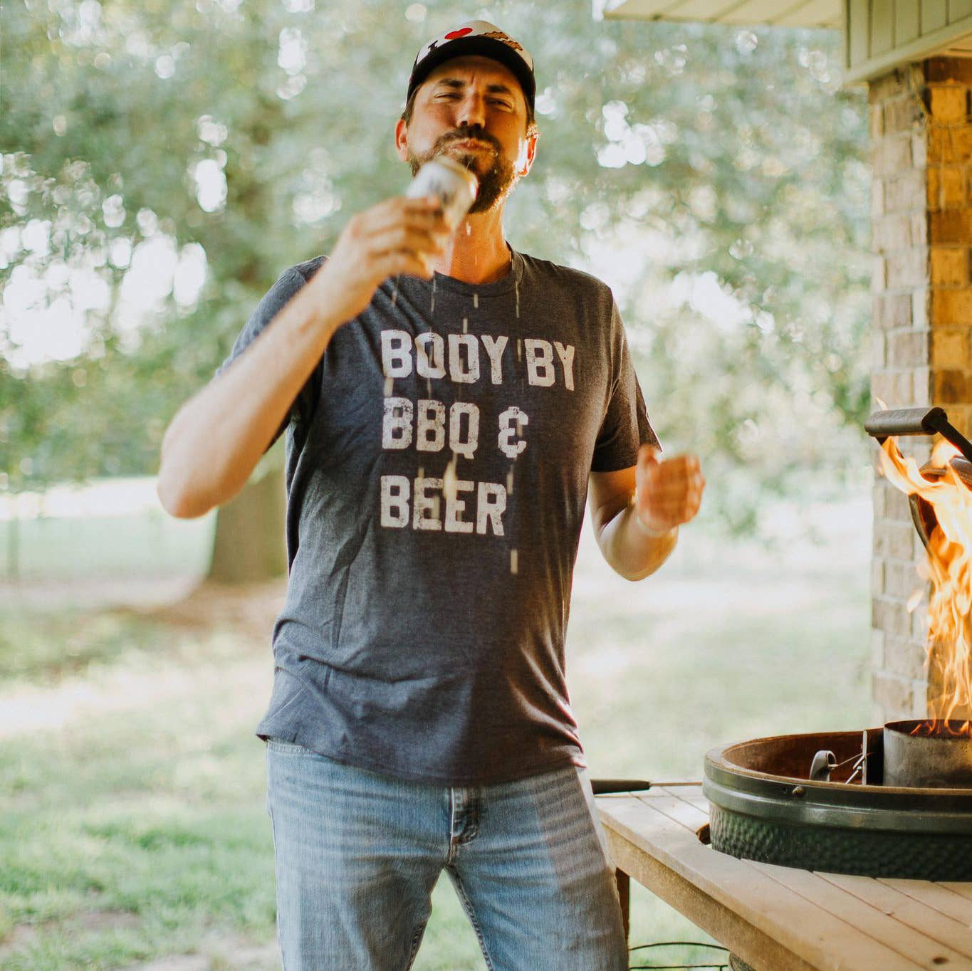 Mugsby - Wholesale Screen Printed T-Shirt - Men's - Body By BBQ and Beer Men's Shirt, Father's Day Tee, Funny2