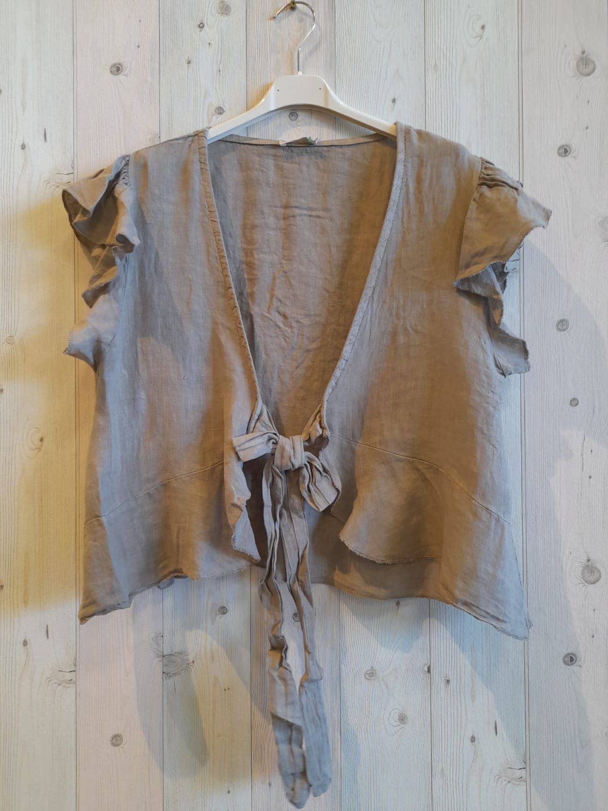 Linen & More - Wholesale Blouse - Women's - REF 11895 100% LINEN SHORT TIE BLOUSE3
