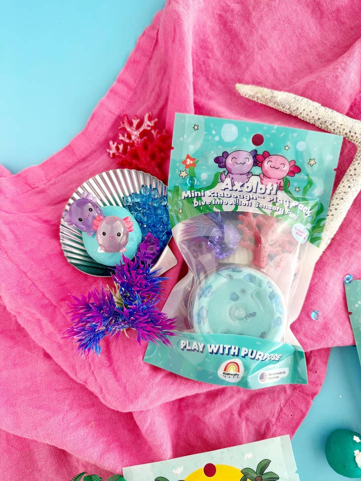 Axolotl Mini Play Pack for wholesale by Earth Grown KidDoughs (KidDoughs by EGKD)