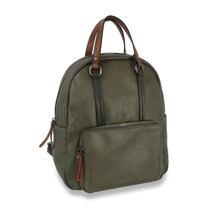 Front Pocket Fashion Backpack - Structured Silhouette for wholesale by Handbag Express