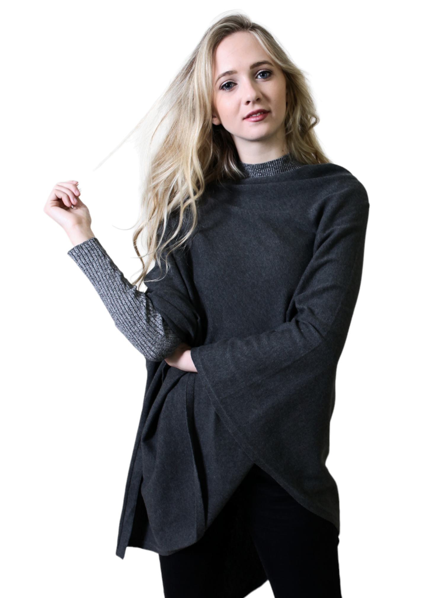 Viverano Organics - Wholesale Poncho - Women's - Women's Eco-Chic Poncho Sweater Knit Pullover (Organic)49