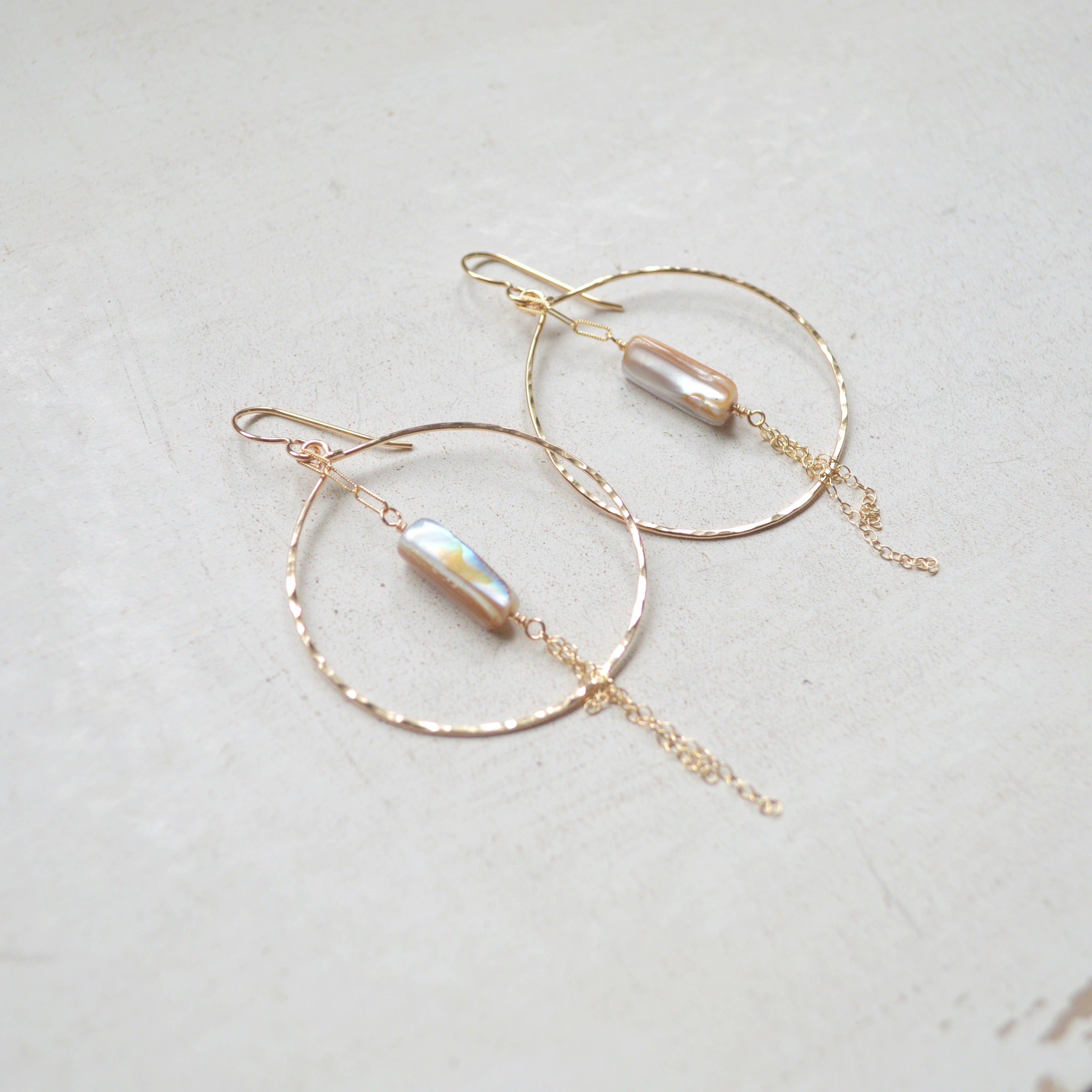 Salty But Sweet - Wholesale Dangle Earrings - Mother of Pearl Hoop Earrings2