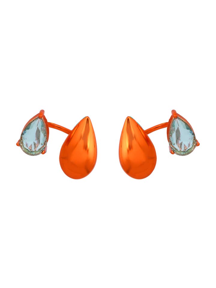 Boucles d'oreilles Kusanagi orange pour la vente par Lavani Jewels