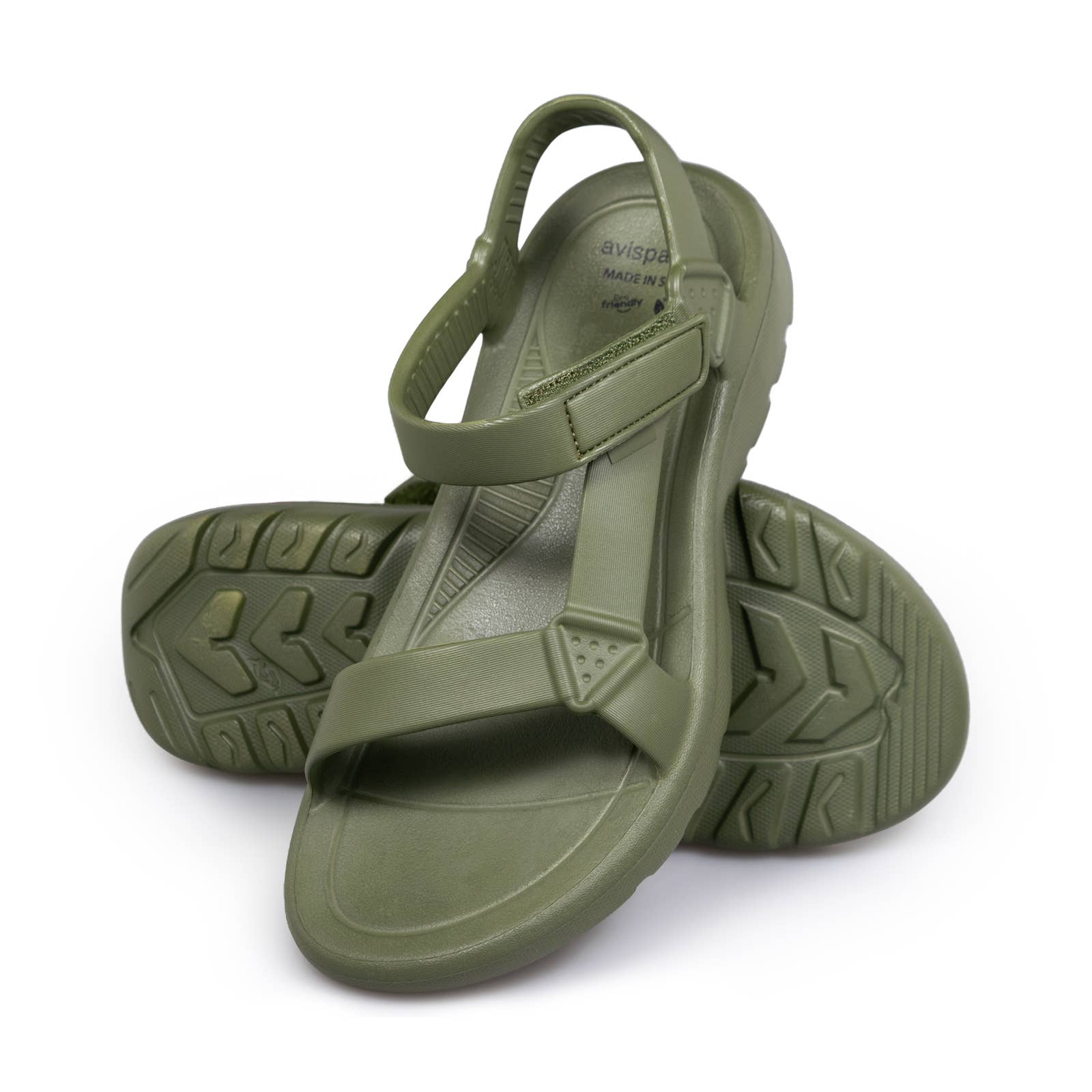 Avispas - Wholesale Sandals - Women's - Maui Olive. Flat sandal. Self-adhesive Velcro closure3