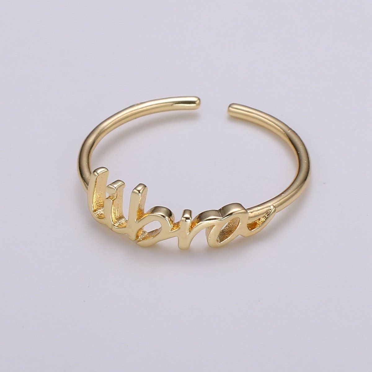 Aim Eternal - Wholesale Band/Stacked Ring - Gold Zodiac Ring Words Gold Ring, Astrology Horoscope Ring Birthday Personalized Gift Open Adjustable Ring for Stacking Ring Midi Ring R-422-R-43312