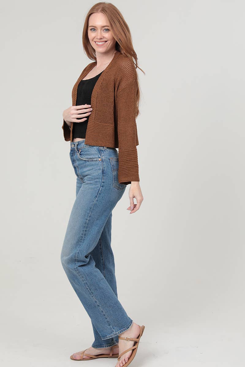 ANGIE - Wholesale Cardigan - Women's - XHS24-ASIS LIGHT WEIGHT OPEN KNIT CARDIGAN SWEATER11