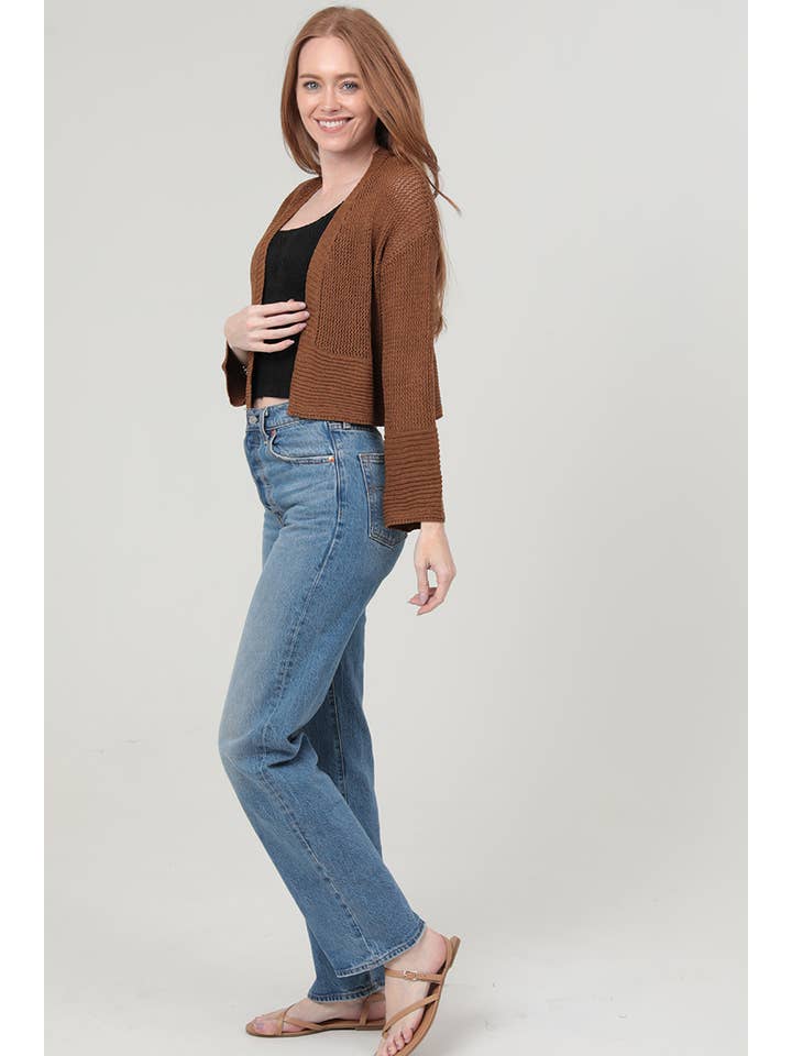 ANGIE - Wholesale Cardigan - Women's - XHS24-ASIS LIGHT WEIGHT OPEN KNIT CARDIGAN SWEATER11