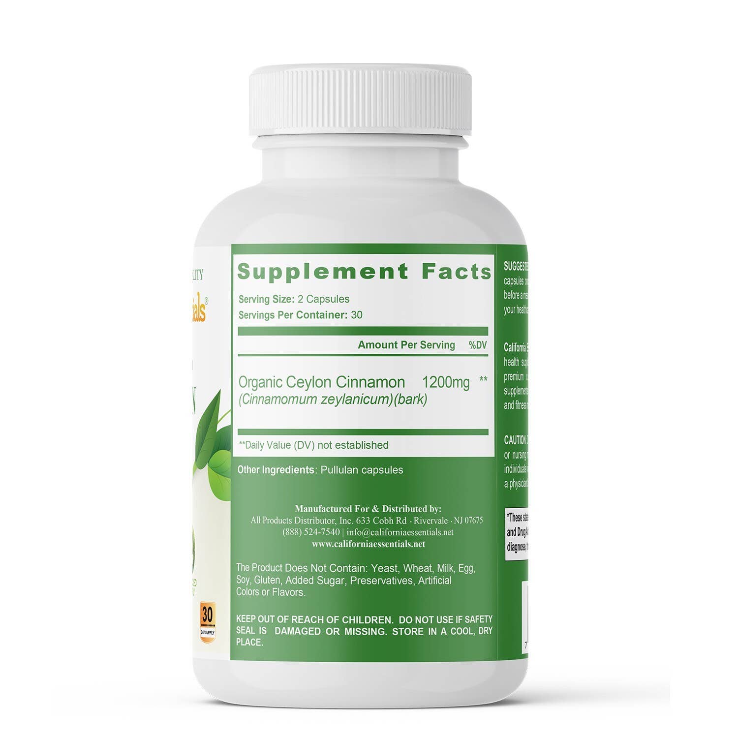 California Essentials - Vendita all'ingrosso Vitamine/integratori orali - Cannella di Ceylon, alta potenza, supporto per cervello e zucchero nel sangue1