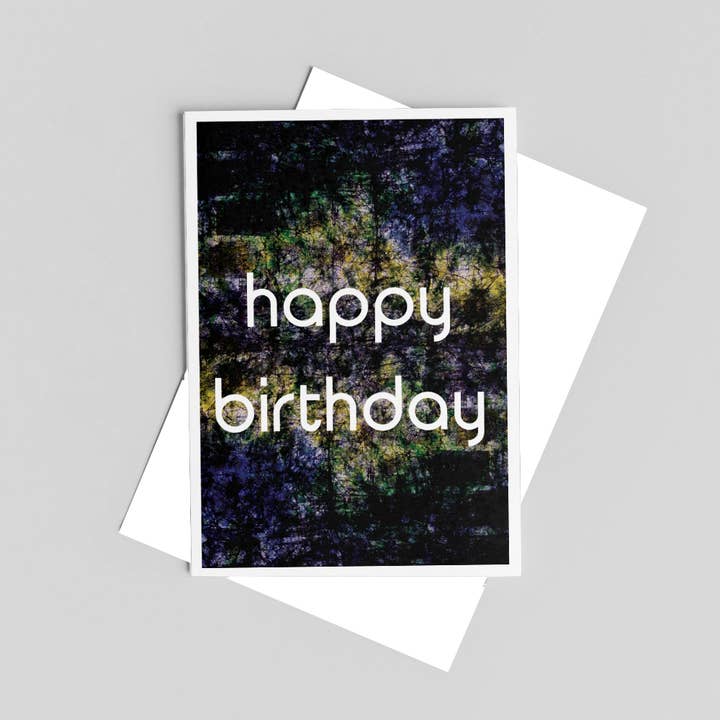 Happy Birthday Card- Adire Marble for wholesale by Lime Green Dolly