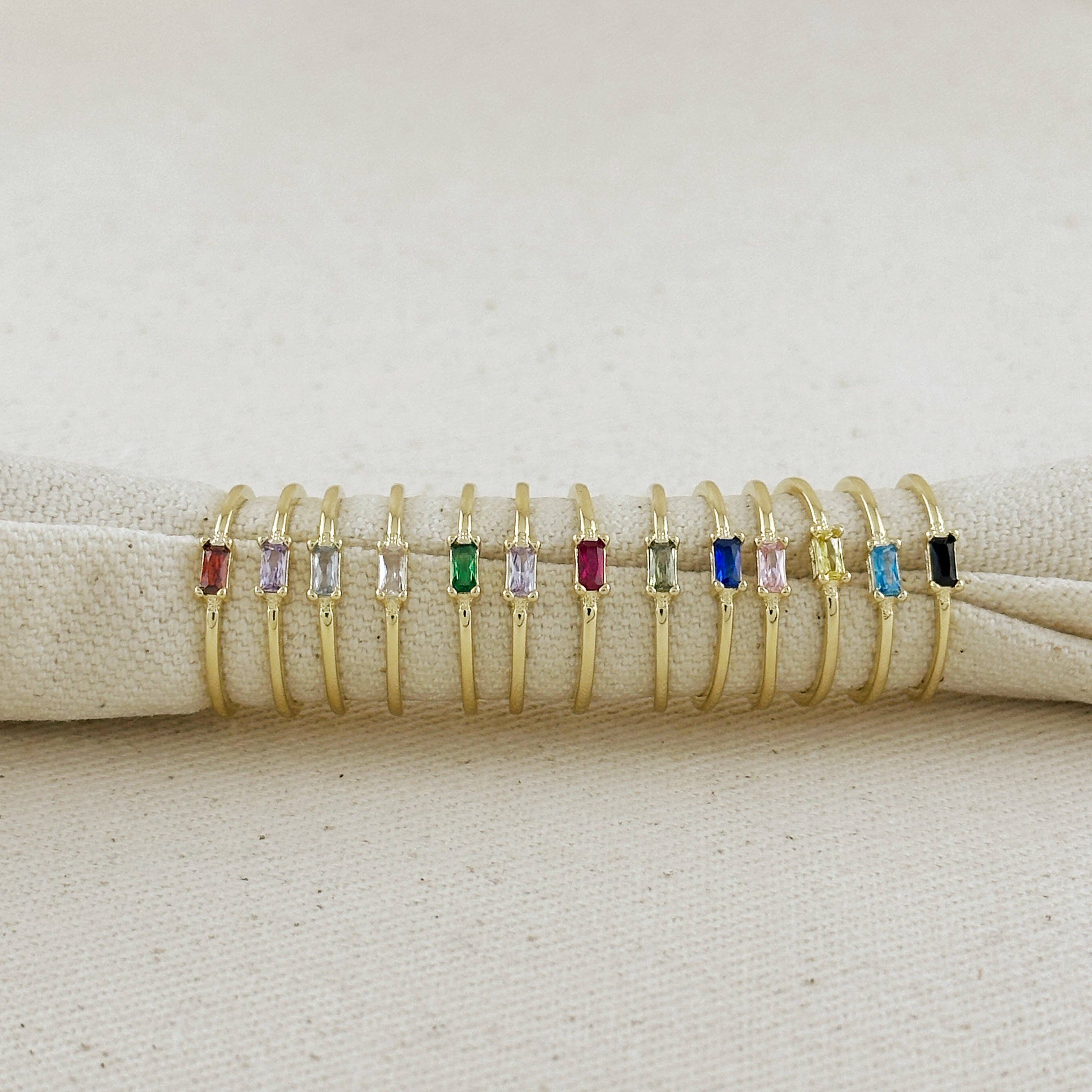 GoldFi - Wholesale Single Stone/Solitaire Ring - 18kGold Filled Birthstone Rings13