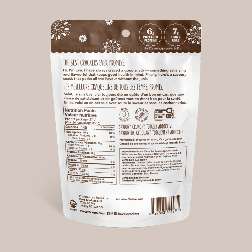 Eve's Crackers - Wholesale Crackers - Black Sesame Seed Crackers1