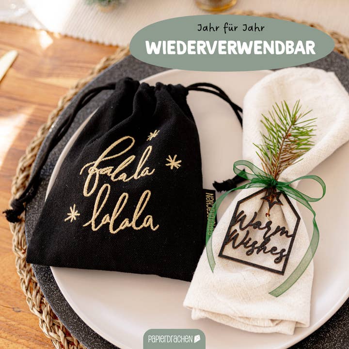 Papierdrachen - Wholesale Gift Bag Set/Pack - Paper Kite 6 Gift Bags Black Gold - Set 275