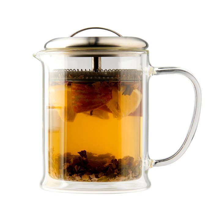 CasaWare - Wholesale Tea Pot - Double Wall 15oz Glass Strainer Teapot