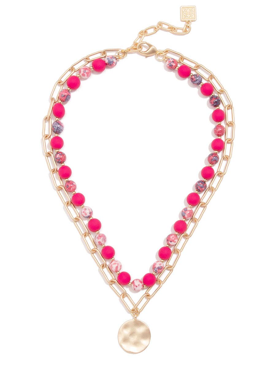 ZENZII Jewelry - Wholesale Pendant/Charm Necklace - Mixed Bead & Links Layered Pendant Necklace2