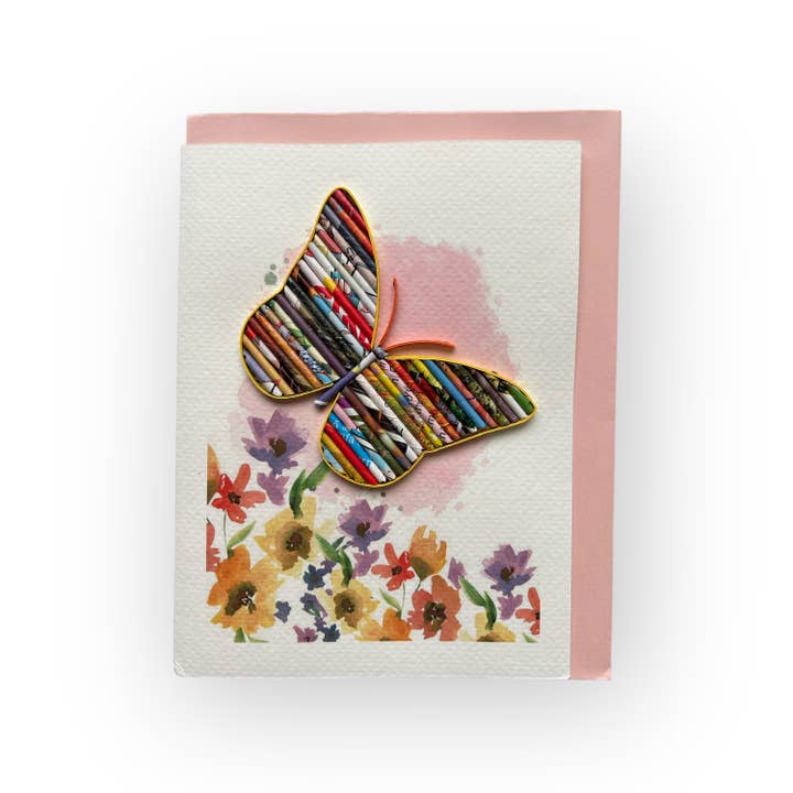 Loving Nature - Wholesale Gewone wenskaart - Upcycled handgemaakte kaart - gemaakt door kansarme ambachtslieden10