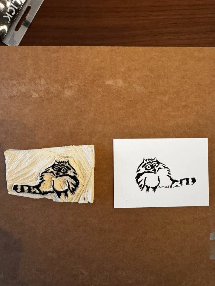 Limited Edition Hand Stamped Raccoon Journal for wholesale by Made By Good Karma