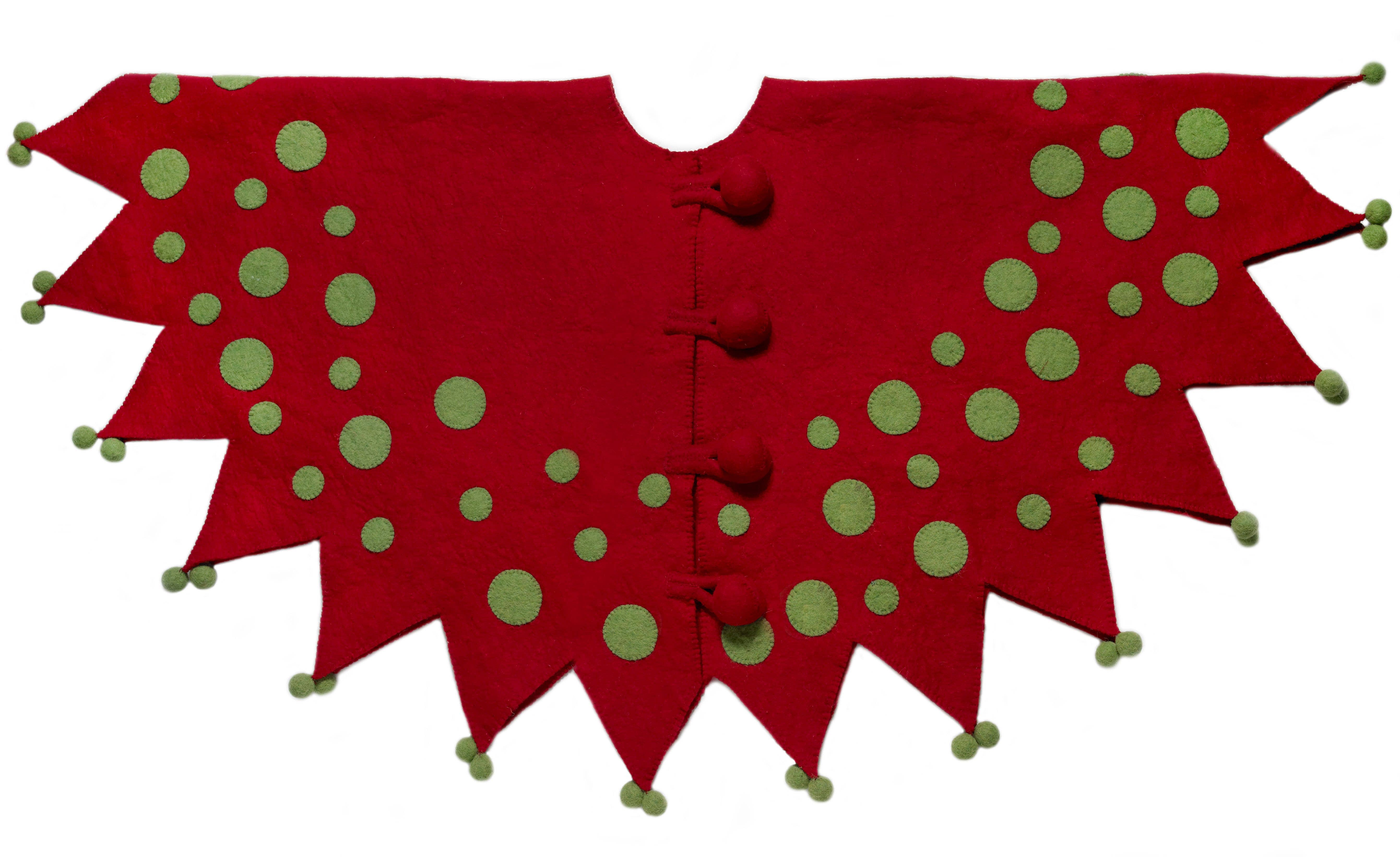 Arcadia Home - Wholesale Tree Skirt - Handmade Christmas Tree Skirt - Jester in Red and Green0