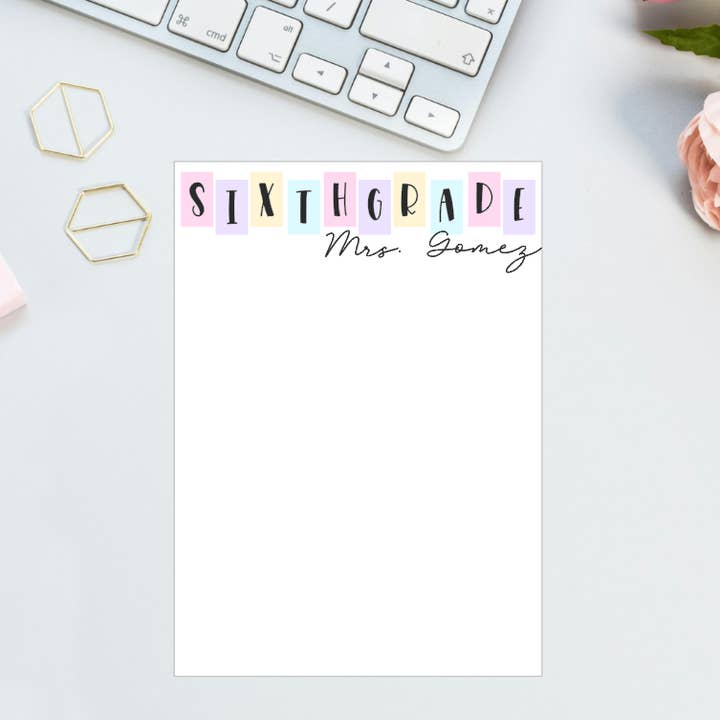 Theme Park Theme - Pastel - Personalized Notepad for wholesale by Wild & Wicked Designs