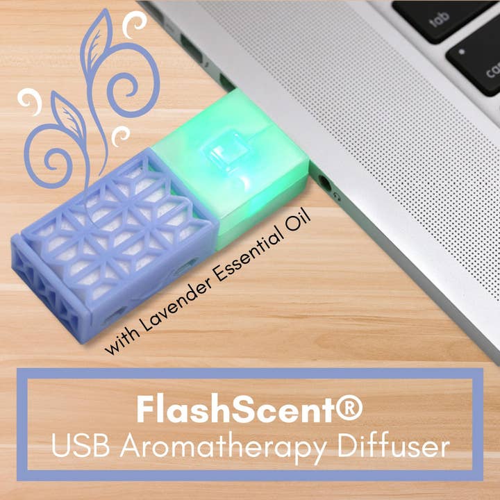 Belle Aroma® - Wholesale Electronic Diffuser - FlashScent® USB Diffuser - Blue, Lavender Essential Oil
