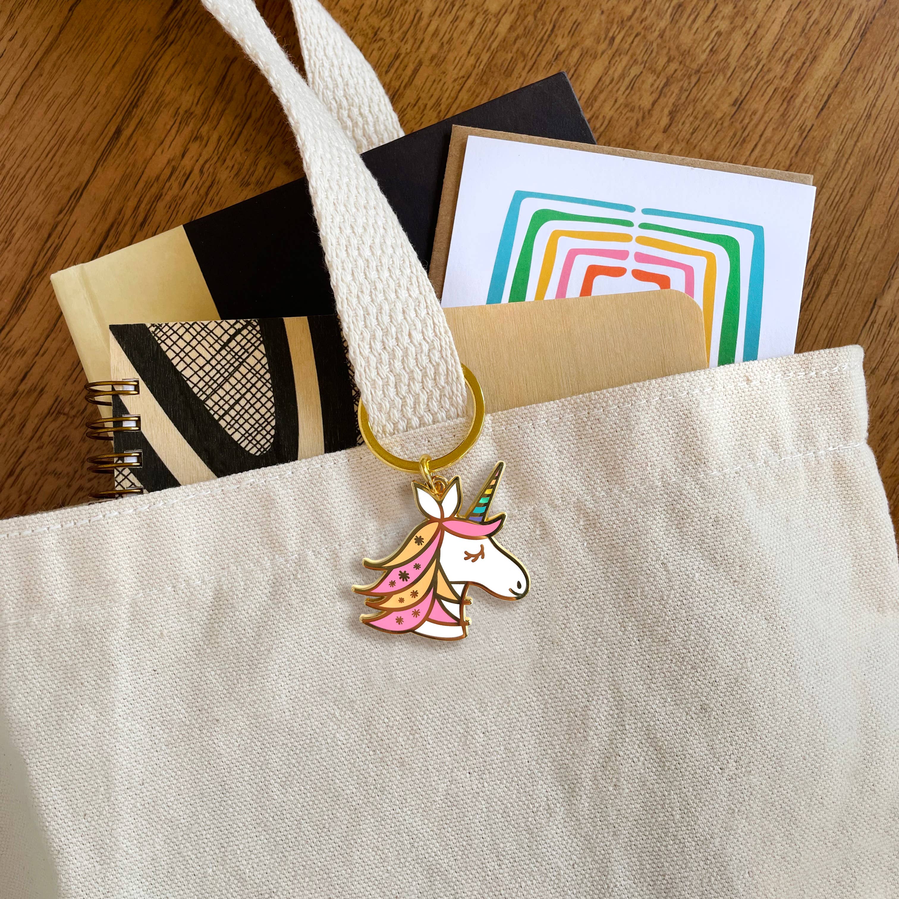 Night Owl Paper Goods - Wholesale Keychain – Women's - Unicorn Enamel Keychain5